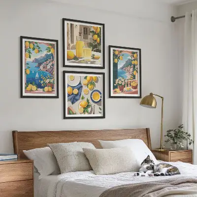Italienske citroner fra Sea Window billedvæg til over sofaen