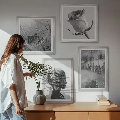 Skovtågeportræt af en kvinde billedvæg til over sofaen