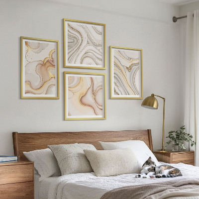 Billedvæg over sofa Lineære abstrakte motiver