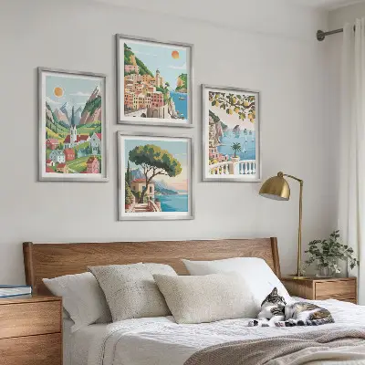 Havlandskaber med citrusfrugter billedvæg til ophæng over sofa