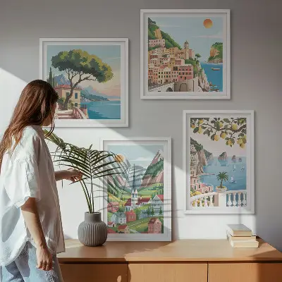 Havlandskaber med citrusfrugter billedvæg til ophæng over sofa