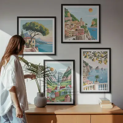 Havlandskaber med citrusfrugter billedvæg til ophæng over sofa
