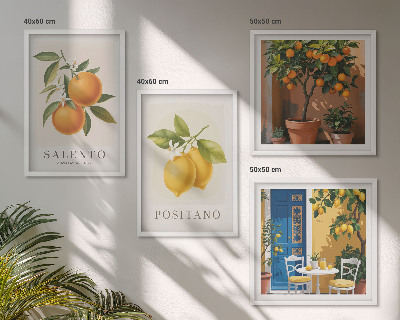 Billedsæt med ramme Amalfi citroner og appelsiner