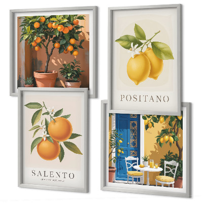 Billedsæt med ramme Amalfi citroner og appelsiner