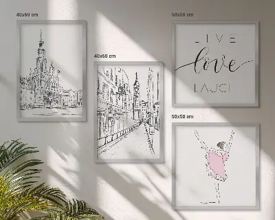 Grafisk ballerinaarkitektur plakat med ramme