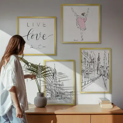 Grafisk ballerinaarkitektur plakat med ramme