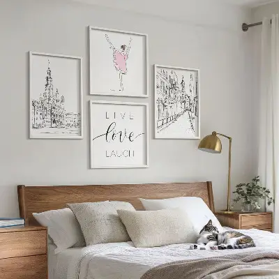 Grafisk ballerinaarkitektur plakat med ramme