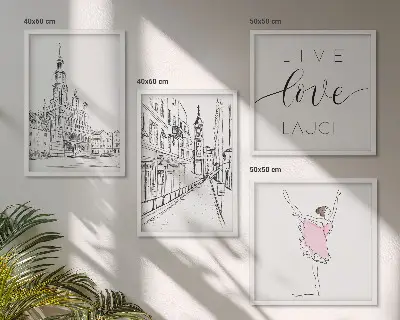 Grafisk ballerinaarkitektur plakat med ramme