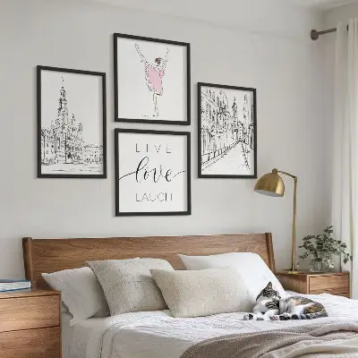 Grafisk ballerinaarkitektur plakat med ramme