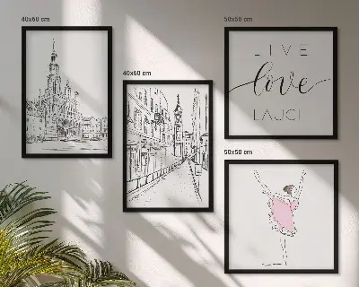 Grafisk ballerinaarkitektur plakat med ramme