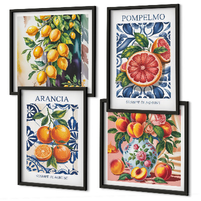 Billedsæt med ramme Italienske citrusmodeplakater