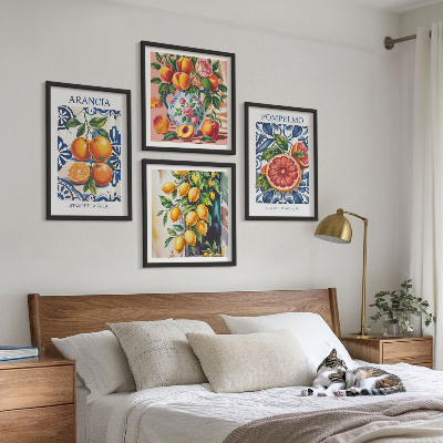 Billedsæt med ramme Italienske citrusmodeplakater