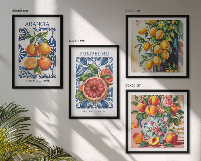 Billedsæt med ramme Italienske citrusmodeplakater