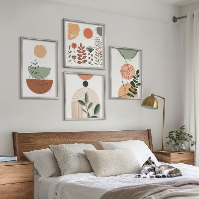 Billedvæg over sofa Abstrakte planteformer