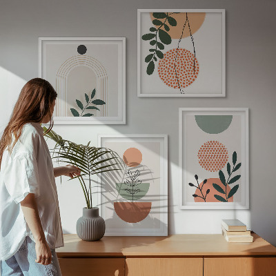 Billedsæt med ramme Moderne plantemotiver