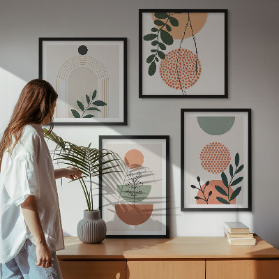 Billedsæt med ramme Moderne plantemotiver
