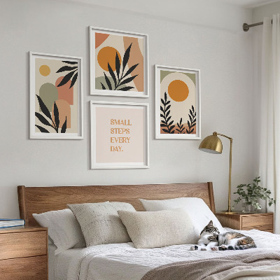 Billedvæg over sofa Abstrakte plantemotiver