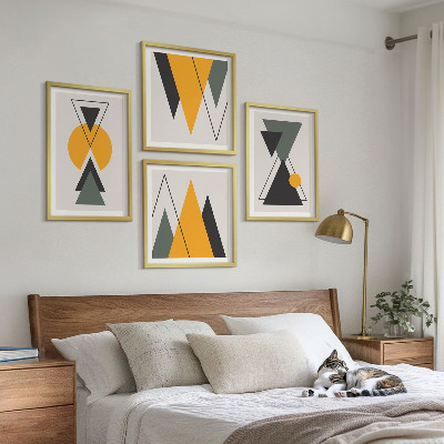 Billedvæg over sofa Abstrakte geometriske former