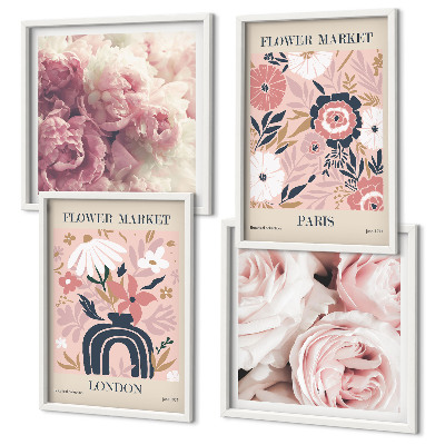 Billedsæt med ramme Blomstermotiver roser Paris