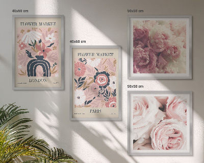 Billedsæt med ramme Blomstermotiver roser Paris