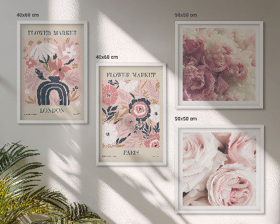 Billedsæt med ramme Blomstermotiver roser Paris