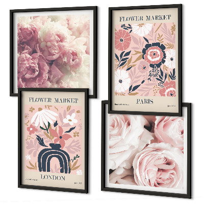 Billedsæt med ramme Blomstermotiver roser Paris
