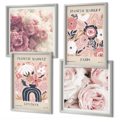 Billedsæt med ramme Blomstermotiver roser Paris