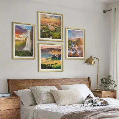 Italienske solnedgange billedvæg til over sofaen