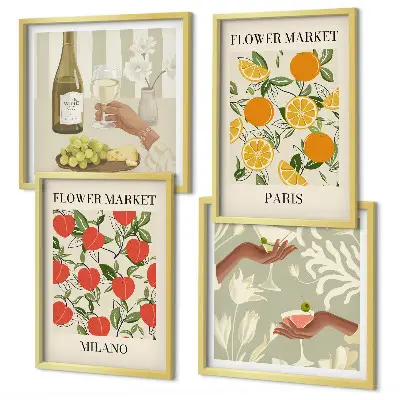 Blomstervin Milano Paris billedsæt med ramme