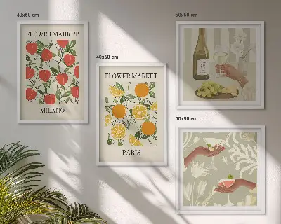 Blomstervin Milano Paris billedsæt med ramme