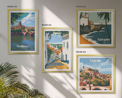 Billedsæt med ramme Retro bygrafik