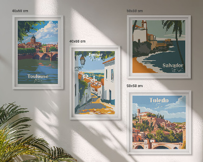 Billedsæt med ramme Retro bygrafik
