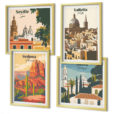 Billedsæt med ramme Retro bybilleder Sedona Sintra