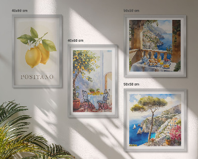 Billedsæt med ramme Udsigt over Positano citronarkitektur