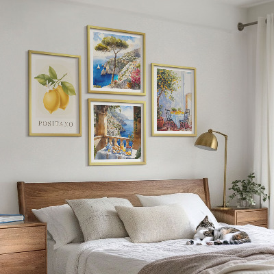 Billedsæt med ramme Udsigt over Positano citronarkitektur