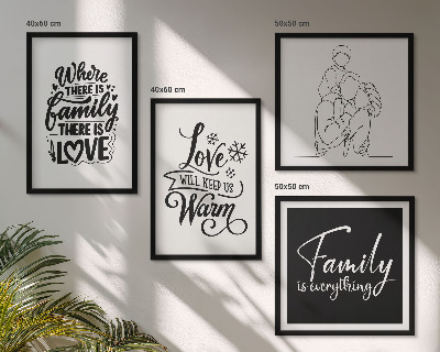 Billedsæt med ramme Familie, kærlighed, varme, hjem