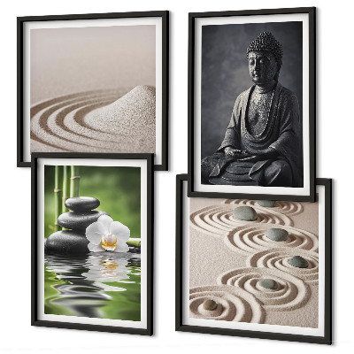 Billedvæg over sofa Afslappende Buddha på stranden