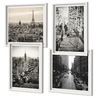 Billedvæg over sofa Udsigt over Paris, New York-trappen