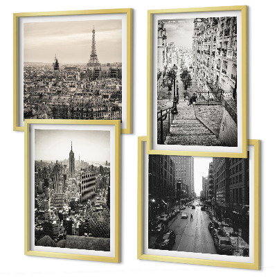 Billedvæg over sofa Udsigt over Paris, New York-trappen