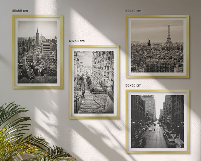 Billedvæg over sofa Udsigt over Paris, New York-trappen