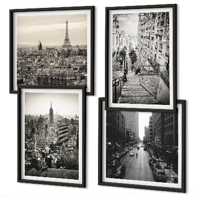 Billedvæg over sofa Udsigt over Paris, New York-trappen