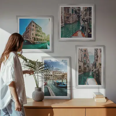 Arkitekturen i Venedigs kanaler billedsæt med ramme