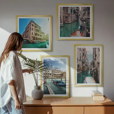 Arkitekturen i Venedigs kanaler billedsæt med ramme