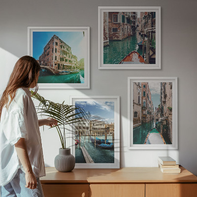 Billedsæt med ramme Arkitekturen i Venedigs kanaler