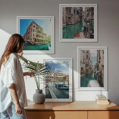 Arkitekturen i Venedigs kanaler billedsæt med ramme