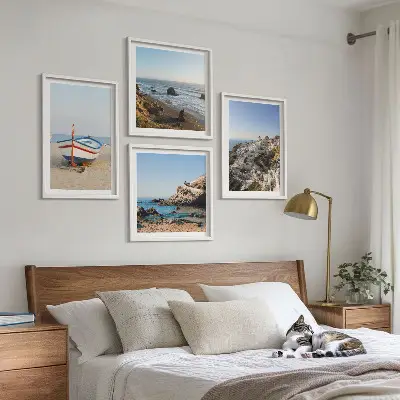 Billedvæg til over sofaen udsigt over Grækenland med huse