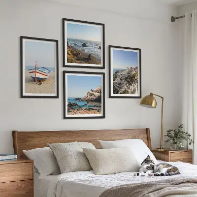 Billedvæg til over sofaen udsigt over Grækenland med huse