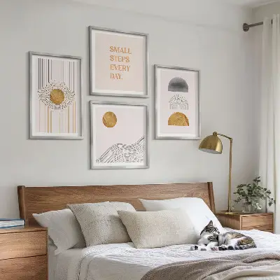 Abstrakte geometriske former billedsæt med ramme