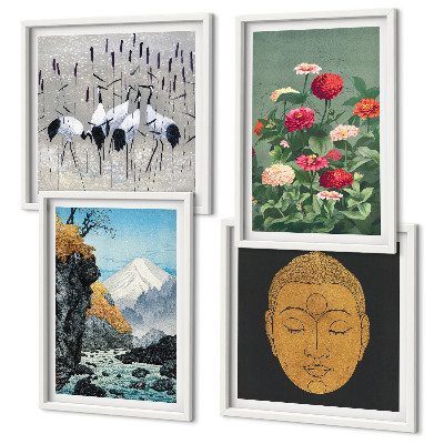 Billedsæt med ramme Japansk natur og Japandi-stil