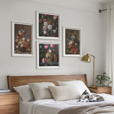 Billedvæg over sofa Blomster i vaser kompositioner